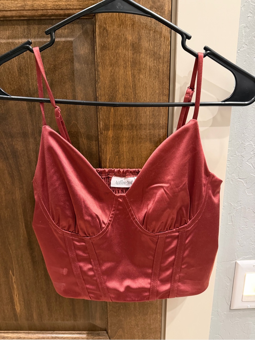 Pink Satin Bustier Crop Top